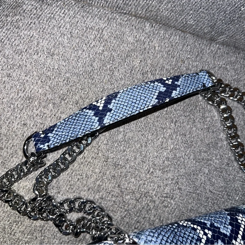 The Kooples Emily Chain Leather Bag Snakeskin Look HTF Color (0059) - Picture 8 of 17